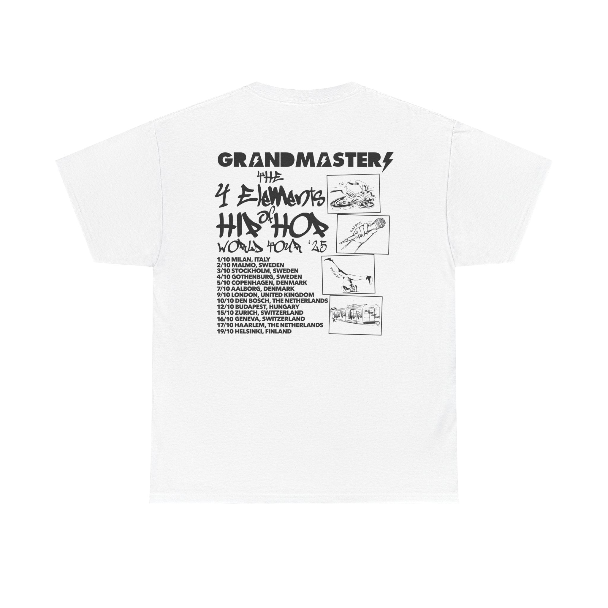 Grandmaster Flash – “4 Elements of Hip Hop” European + UK Tour 2025 T-Shirt (Official Tour Edition)