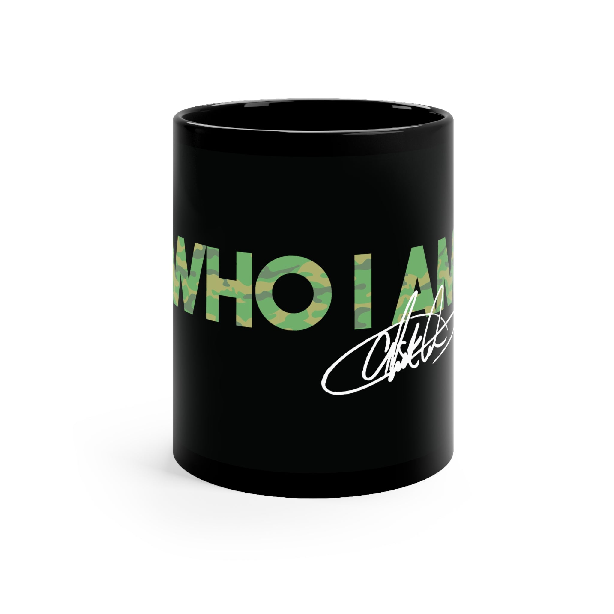 Who I Am Camo Logo Mug