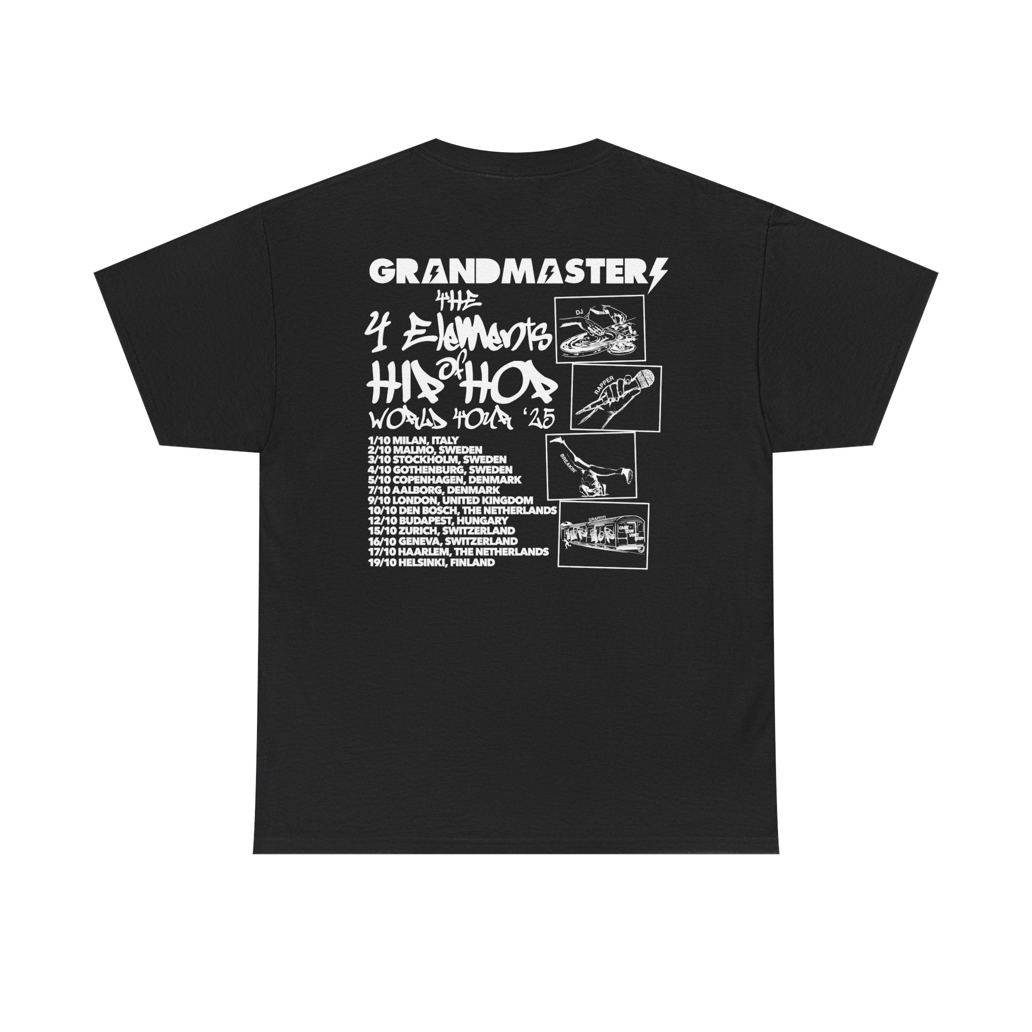 Grandmaster Flash – “4 Elements of Hip Hop” European + UK Tour 2025 T-Shirt (Official Tour Edition)