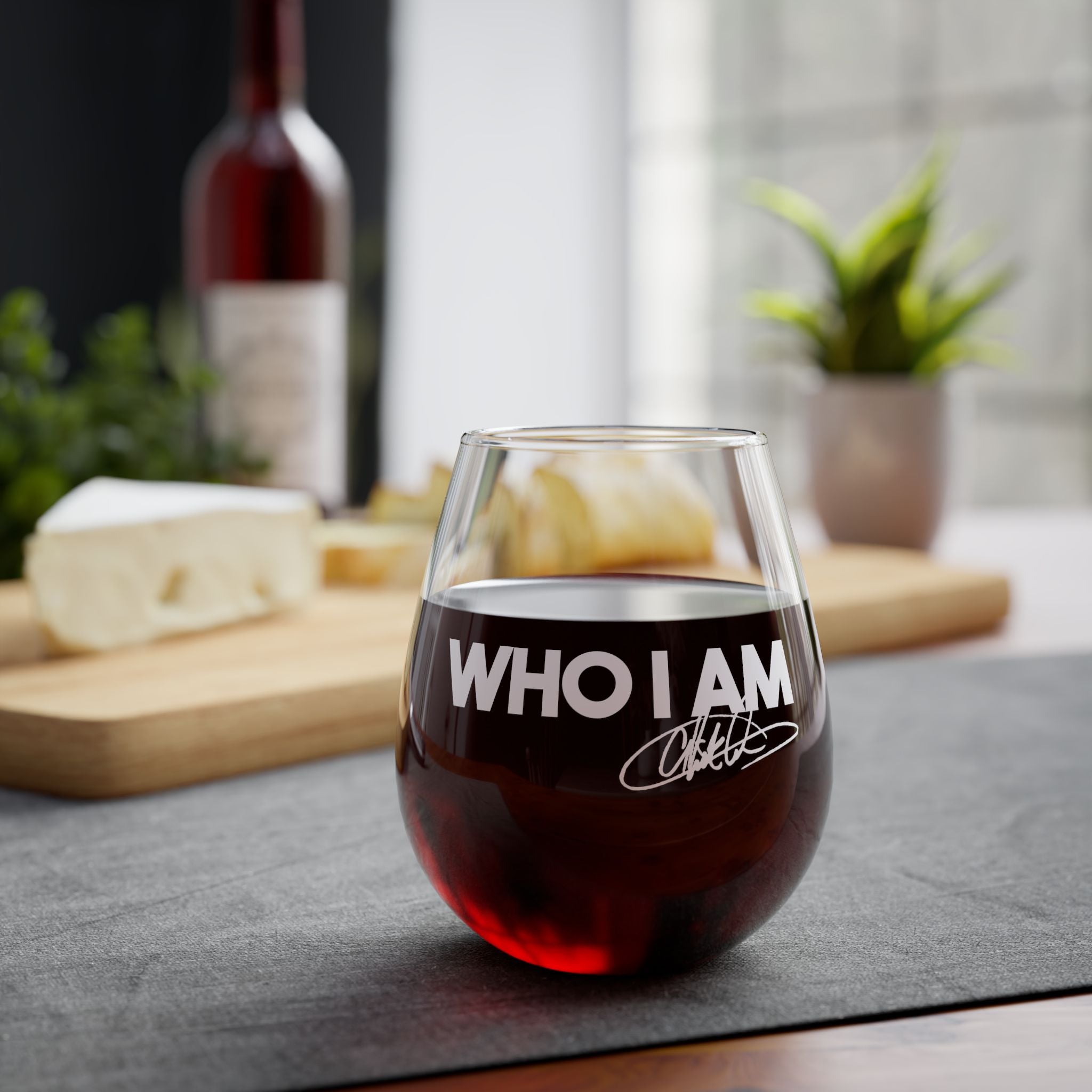 Who I Am Stemless Wine Glass