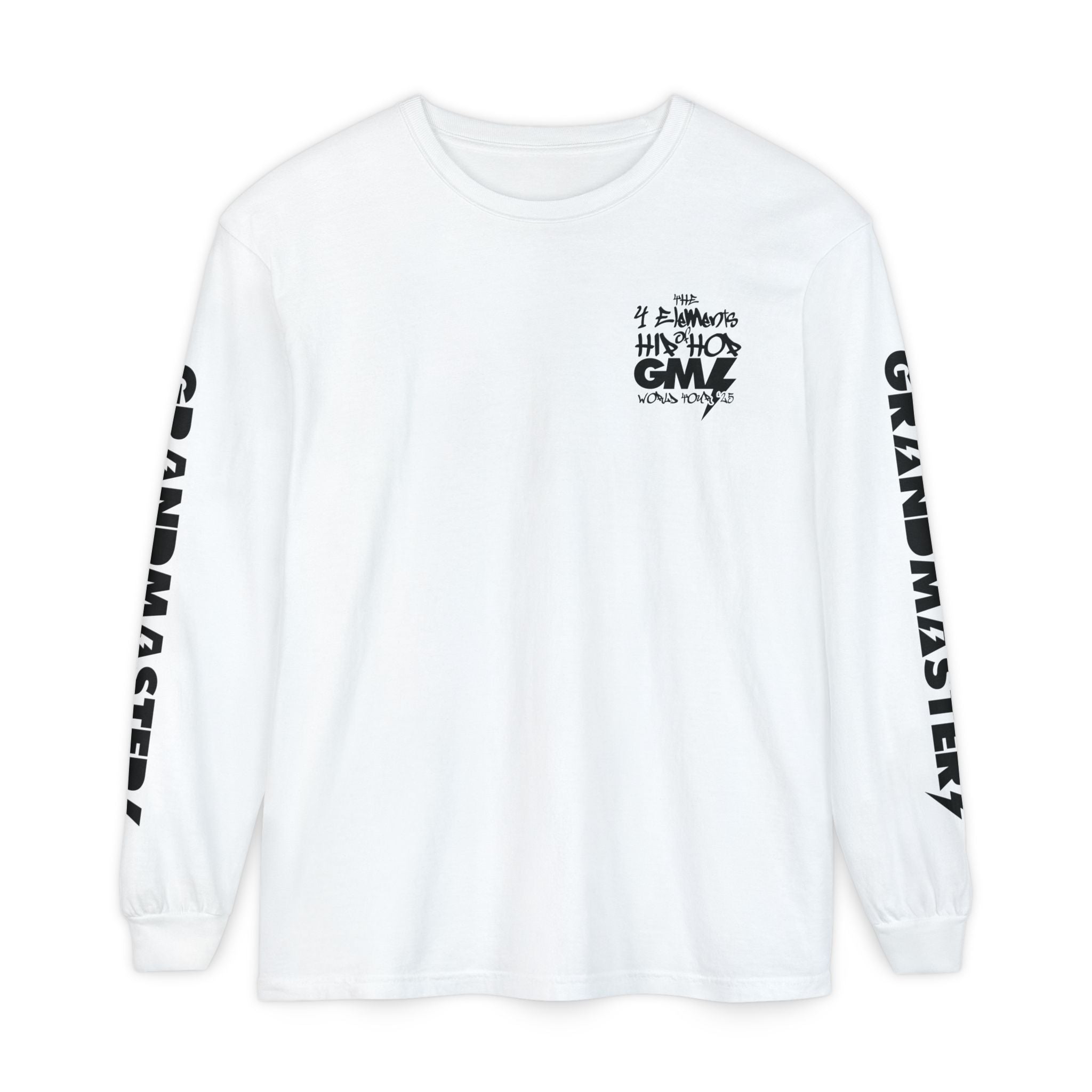 Grandmaster Flash – “4 Elements of Hip Hop” European + UK Tour 2025 Long Sleeve T-Shirt (Limited Edition)